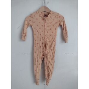 Skims Baby Zip-Up Sleeper Pajamas One Piece Gingerbread Sz 9 Mo Orange Tan